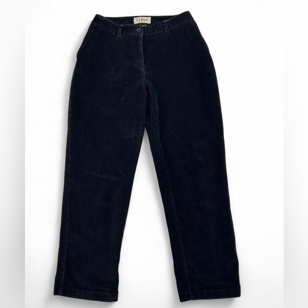 Vintage L.L. Bean Black Corduroy Petite Curvy Fit Pants